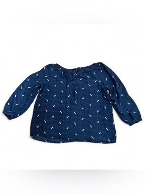 Lucky Brand woman’s Navy Blue Long-Sleeve Peasant Top